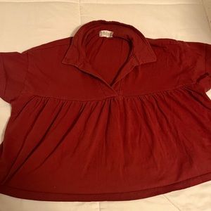 Maroon Flowy Shirt by Altar’d State